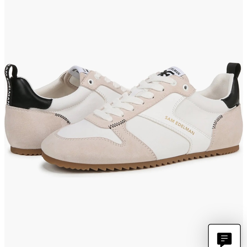 Sam Edelman Cream and Black Sneakers